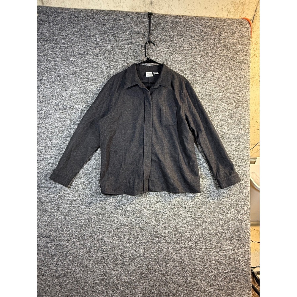 Field Gear Mens Wool Blend Button Up Shirt Charcoal Gray Long Sleeve‎ Large FG